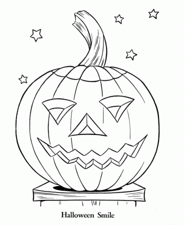 smiling halloween pumpkin coloring page