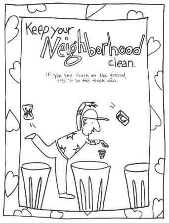 Use the Trash Can - Coloring Page for Kids - Free Printable Picture