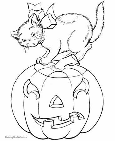 halloween cat coloring page | Coloring Pages For Kids