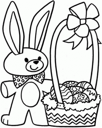 Easter Bunny Colouring Sheets Printable Free For Kids & Boys #