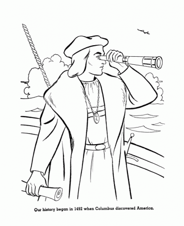 Columbus Day Coloring pages - Christopher Columbus and the 