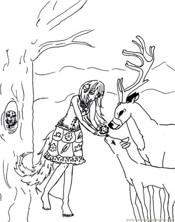 deer and fish Colouring Pages