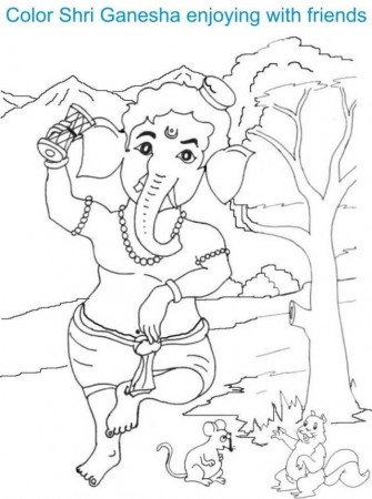 Ganesh Chaturthi Coloring Page For Kids 8 Ganesh Chaturthi 282072 