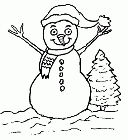 FUnny Snowman of Christmas Coloring Pages for Kids – Christmas 
