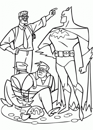 BATMAN coloring pages - Batman capturing brigands