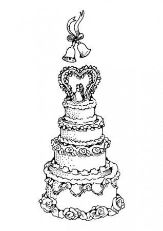 Coloring page Wedding Cake - img 17388.