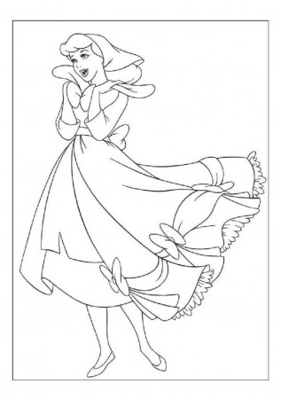 Easy Cinderella Singing Coloring Pages High Res | ViolasGallery.