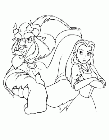 printable Disney Beauty and the Beast Coloring Pages for kids 