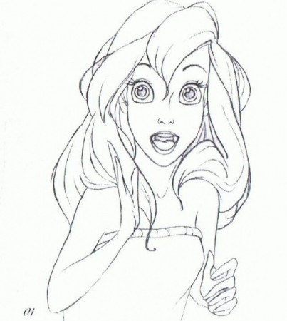 Disney Princess Ariel Was Terrified Coloring Page - Kids Colouring 