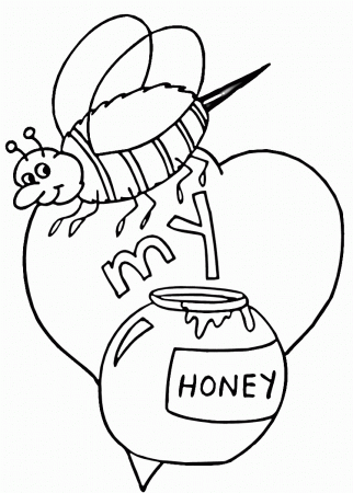 Print Bee My Honey Coloring Page Picture 1: Bee My Honey