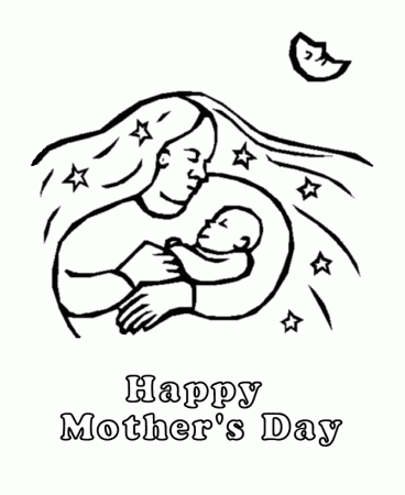 Mother's Day Coloring Pages - Mother and Child Coloring Page 