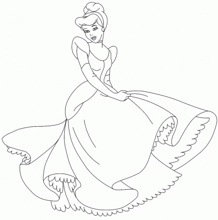 Princess Cinderella Dance Coloring Pages : KidsyColoring | Free 