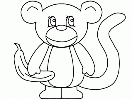 Animal Coloring Monkey | Cute Baby Monkeys Drawings | Catalogopet 