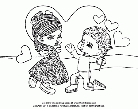 Down on One Knee for My Valentine - Free Valentine's Day Coloring 
