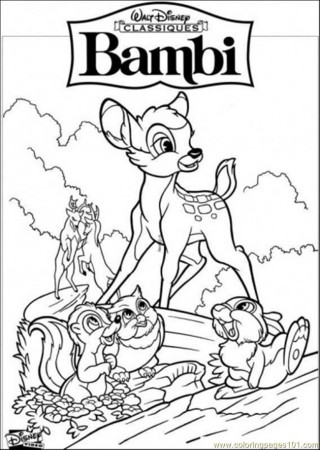 Coloring Pages Bambi Walt Disney (Cartoons > Bambi) - free 