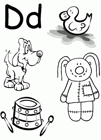 Letter D printable coloring pages for kids | Great Coloring Pages