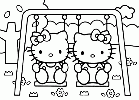 transmissionpress: Hello Kitty Play Swing - Coloring Pages