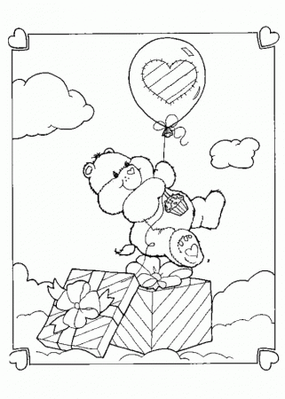 CARE BEARS coloring pages - Birthday Bear