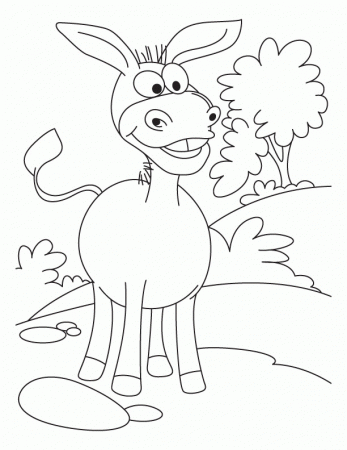 Lovely Donkey coloring pages | Download Free Lovely Donkey 