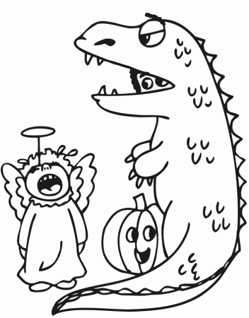 Download Costume Pumpkin And Crocodile Coloring Page Or Print 
