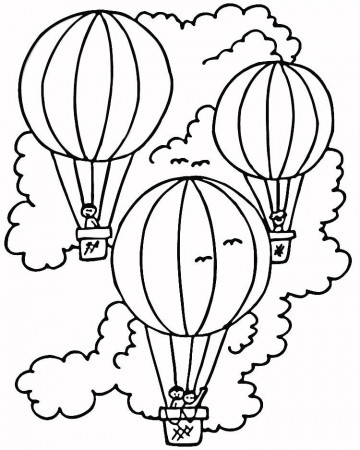 HOT AIR BALLOON Colouring Pages (page 2)