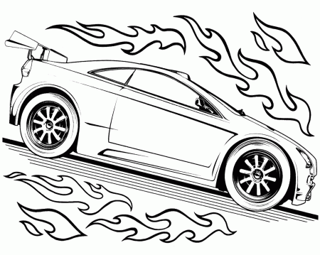 Hot Wheels : Track Race Two Car Hot Wheels Coloring Page, Speed 