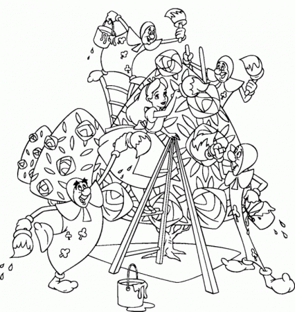 Alice Sleeping Coloring Pages - Alice in Wonderland Coloring Pages 