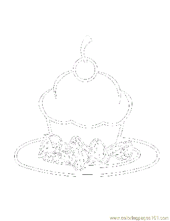 Coloring Pages Cupcake (Food & Fruits > Others) - free printable 