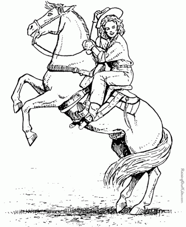 Western Horse coloring sheet