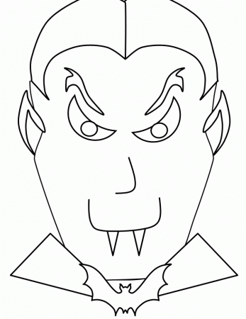 The Head Of The Spooky Halloween Vampire Coloring Page |Halloween 