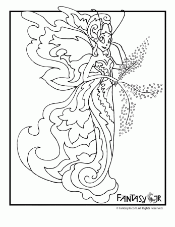 Printable Coloring Pages Fairies Adults