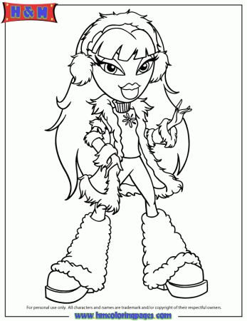 Jade From Bratz Cartoon Coloring Page | Free Printable Coloring Pages