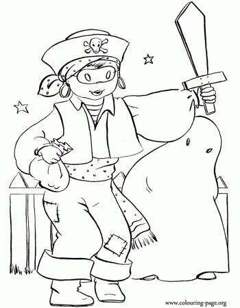 Halloween - Halloween pirate costume coloring page