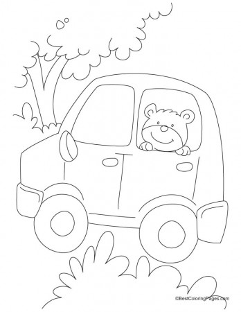 Car Bear Coloring Pages 284 | Free Printable Coloring Pages