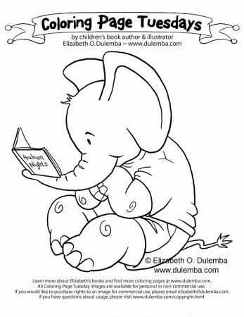 dulemba: Coloring Page Tuesday - E is for Elephant!