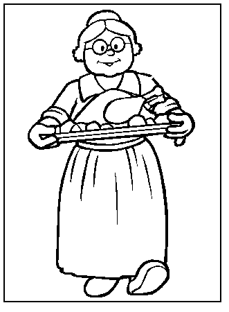 Grandma Thanksgiving Coloring Pages & Coloring Book