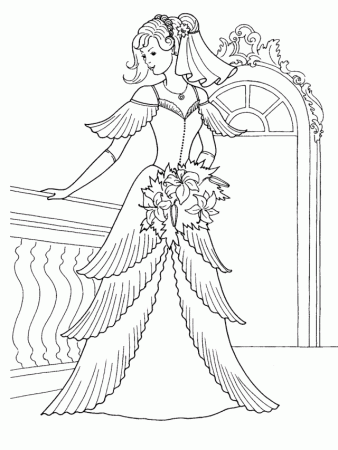 Princess Gown Disney Coloring Pages 122347 Coloring Pages Of Girls 