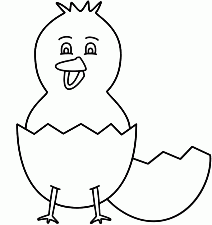 Baby Chick Hatching with Legs - Coloring Page (
