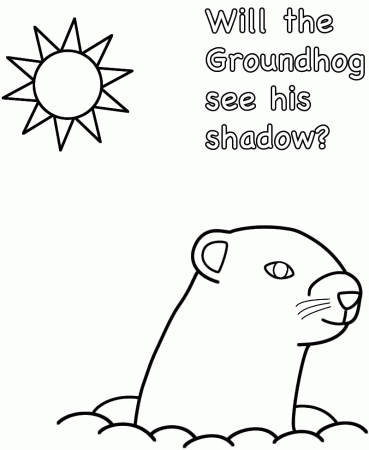 Will the Groundhog see his shadow? - Coloring Page (Groundhog Day)