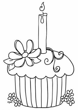 Garnish With A Cupcake Candle Life Coloring Pages : KidsyColoring 