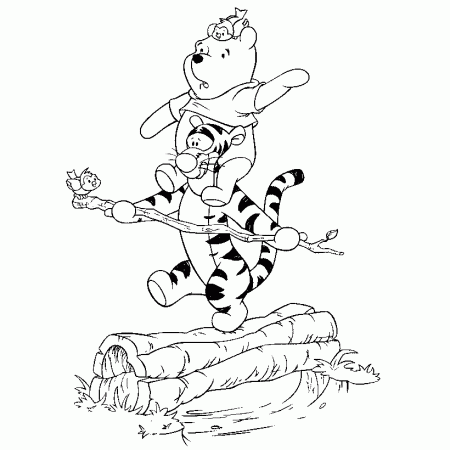 Free Kids Coloring: Winnie the Pooh and Tigger