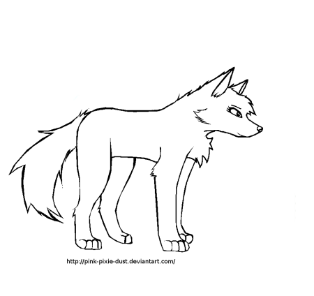 Female Wolf lineart by pink-pixie-dust on deviantART