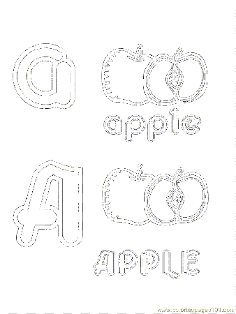 Apple Fruit Coloring Page 9 Images
