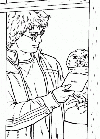 Harry Potter and Owl For Letter Coloring Pages Free : New Coloring 