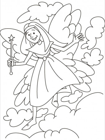 Fairy inviting you to the fairyland coloring pages | Download Free 