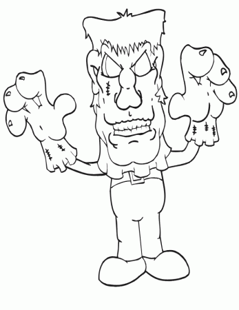 Frankenstein Coloring Page | Kid in Costume