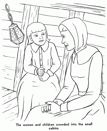 The Pilgrims Coloring pages: Pilgrims reload the Mayflower 