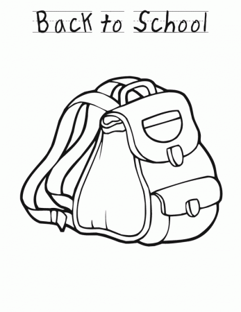 coloring sheet of backtoschool backpack for kids - Coloring Point