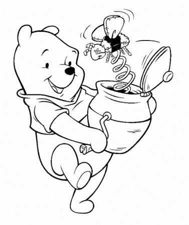 Winnie The Pooh Coloring Pages : Winnie The Pooh Getting Delicious 