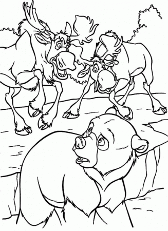 Download Two Wild Horses Are Chasing Koda Brother Bear Coloring 